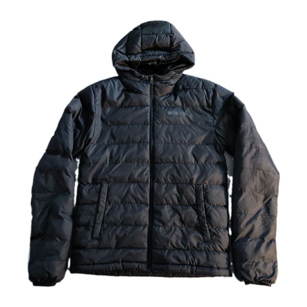 Mountain Warehouse Women’s XS Black Puffer Jacket Hooded Water Resistant Quilted